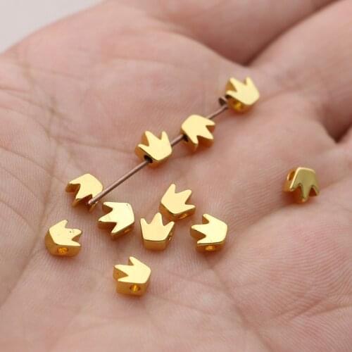 5mm Copper Crown Spacer Beads Gold Color Loose Beads for Jewelry Making Bracelet Necklace Jewelry Accessories DIY 15pcs