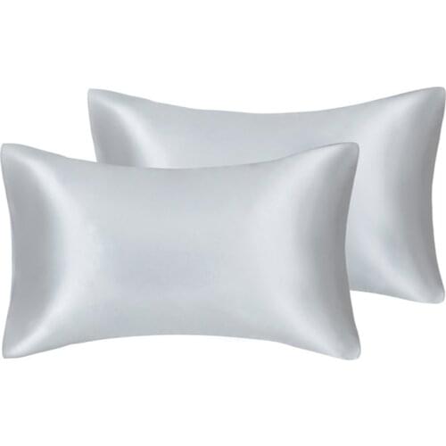 24 Hours Ship 12 Colors 2 Pack Silk Satin Pillow Case For Hair and Skin Envelope Closure Pillow Cover Queen King Pillowcase