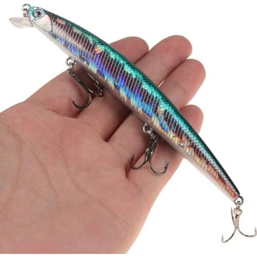 3D Eyes Diving Anti-Corrosion High Quality Fishing Lure Hard Bait 13CM/14.7G Artificial Minnow Freshwater Plastic Fishing Bait