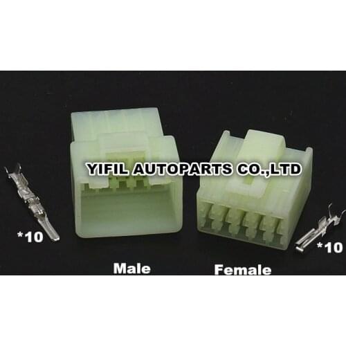 5/10/20/50/100sets/lot 10 Pin/Way Unsealed Female And Male Automotive Electric Wire Cable Connector Plug For Sumitomo 6090-1220