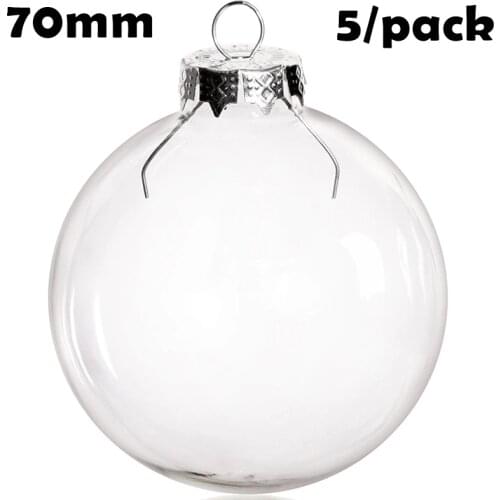 Promotion - 5/Pack, DIY Paintable Christmas Decoration Ornament 70mm Glass Ball