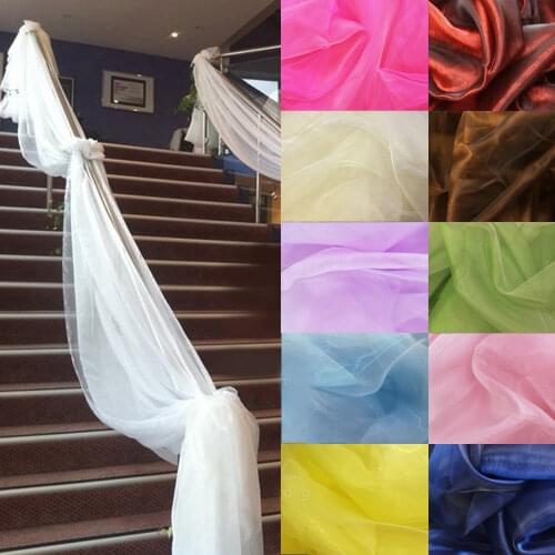 Promotion mint green 10M*1.35M Sheer Organza Swag Fabric home wedding decoration Organza Fabric table curtain, HQ free shipping