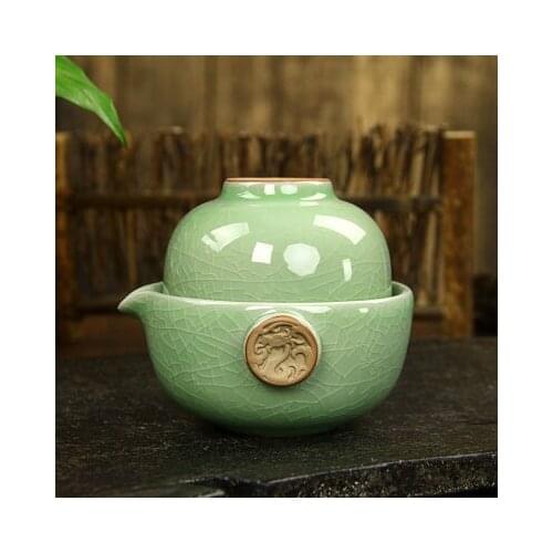 Free shipping ceramic ruyao ceramic teaset, travel sets