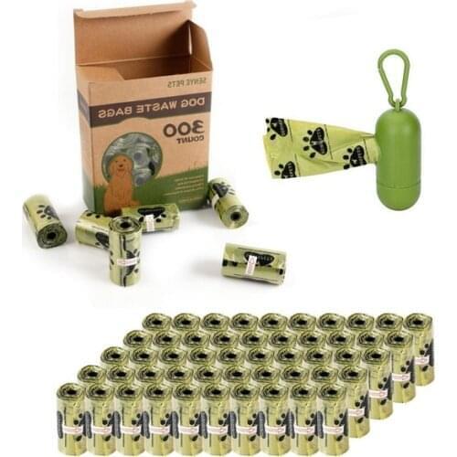 Biodegradable Dog Poop Bags 16rolls Compostable Cat Waste Bags Earth-Friendly 10/12 Micron Thicken Garbage Bag With Dispenser