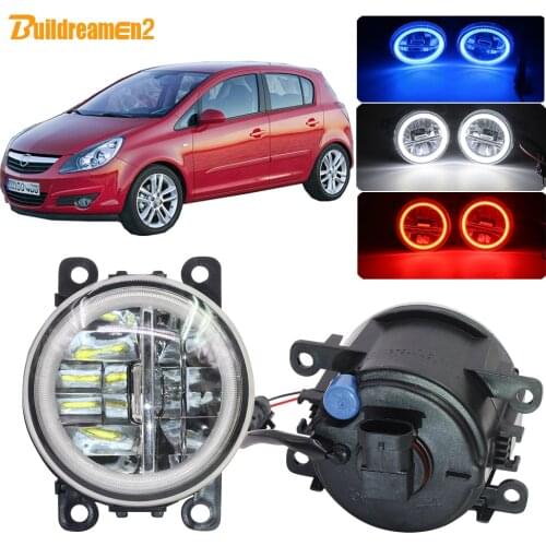 Buildreamen2 Car H11 LED Fog Light Lamp 4000LM Angel Eye DRL Daytime Running Light 12V For Opel Corsa D Hatchback 2007-2015