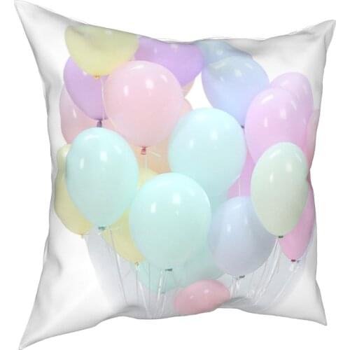 Color balloon printing pillow case simple style 3D printing pillow case 45cm linen pillow case sofa decoration