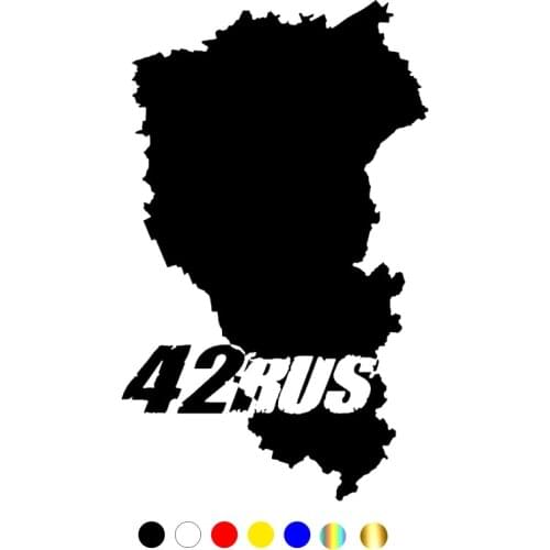 CS-1390#14*23cm 42 rus region funny car sticker vinyl decal silver/black for auto car stickers styling