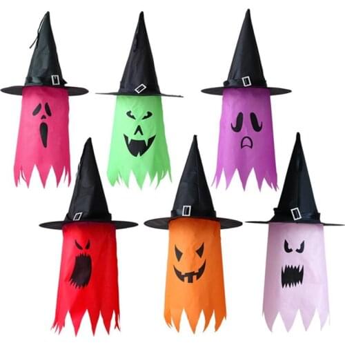 Halloween Decoration Hat, Color Glowing Witch Hat, Venue Layout Props, Skirt Hem, Wizard Hat, Ghost Pendant