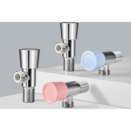 Diiib G1/2 Brass Brushed/Electroplate Turn Angle Valve Hot Cold Water Filling Valve Inlet Valve Fittings for Kitchen Toilet from