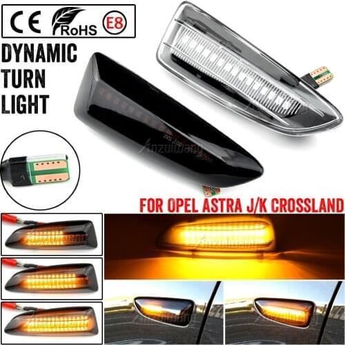 For Opel For Vauxhall Astra J K Crossland X Grandland Insignia B Zafira C LED Dynamic Turn Signal Light Side Fender Marker Lamp