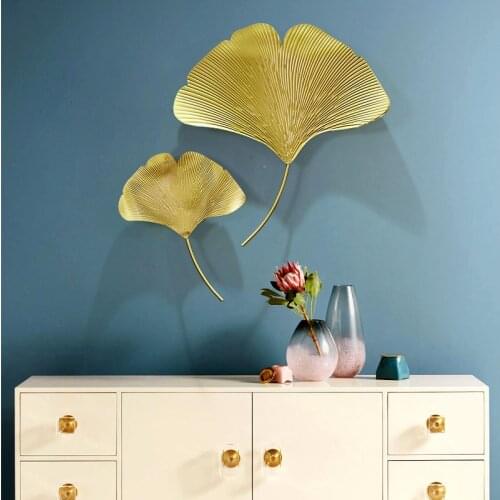 Home Decor Creative Gingko Leaf Ornament Room Decors Porch Tridimensional Wall Decoration Bedroom Living Room Sofa Background Wa
