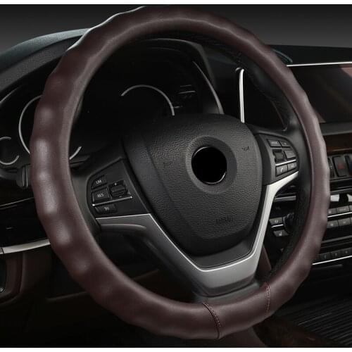 FeKoFeKo 38CM Four Seasons Universal Non-slip Leather Car Steering Wheel Cover For Renault Laguna 3 III X91