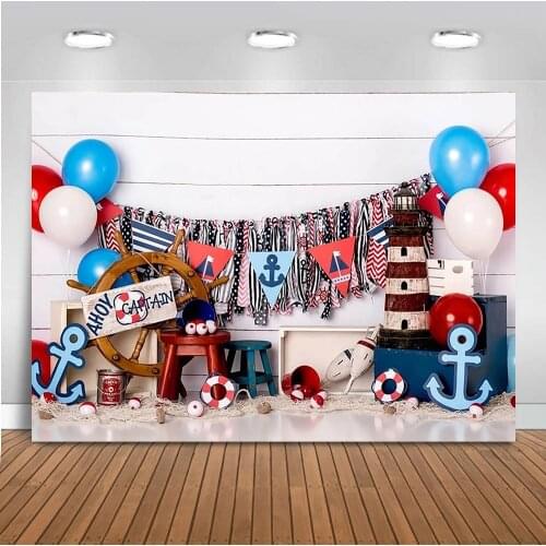 Photography Backdrop Ahoy Captain Sailling Theme Party Photo Background Pirate Adventure Backdrops Newborn Birthday decoration