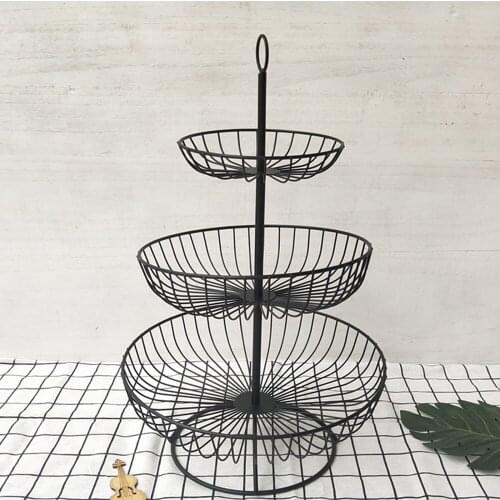 Fruit Tray Nordic Style Storage Rack 3 Layers Food Basket Three-Layer Multi-layer Kitchen Living Room Household Using Removable