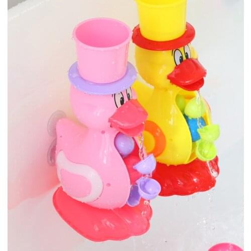 Bath Toys Kids Shower Cute Yellow Duck/Seahorse Waterwheel Toys Baby Faucet Bathing Water Spray Tool Dabbling Toy