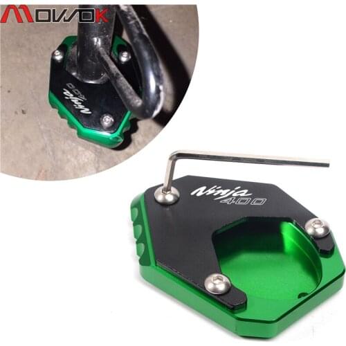 Or Kawasaki Ninja 400 Ninja400 2018-2019 With LOGO Ninja400 Motorcycle CNC Aluminum side stand Extension Plate enlarger Pad