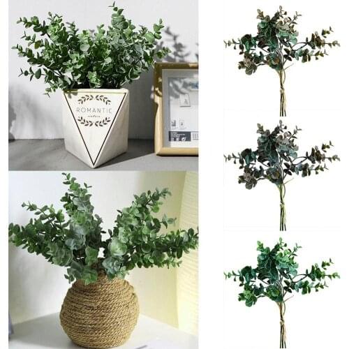 1 Pc Artificial Plant Silk Eucalyptu Money Leaf Fake Simulation Green Leaves Hotel Foliage Home Office Garden Living Room Decor