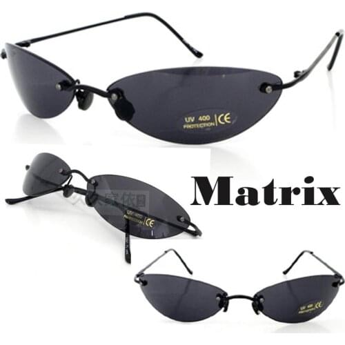 Matrix Morpheus Sunglasses Movie sunglasses men 13.9 g Ultralight Rimless Classic Oval glasses Oculos Gafas De Sol 2017 New