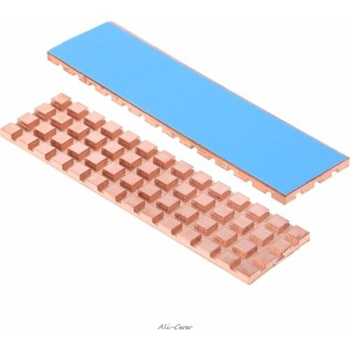 Copper Heatsink Cooler Heat sink Thermal Conductive Adhesive For M.2 2280 PCI-E NVME SSD 67*18mm Thickness 2mm/3mm/4mm