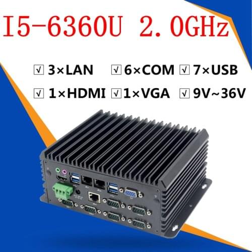 IPC 4G RAM 1TB HDD mini pc fanless Industrial PC INTEL Celeron C1037u 1.8 GHz VGA HDMI RJ45 usb 6*COM windows Linux