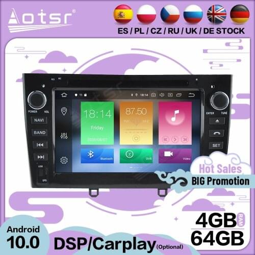 64G Carplay Multimedia Stereo Android 10 Player For Peugeot 408 2007 2008 2009 2010 GPS BT Audio Radio 2 Din Receiver Head Unit