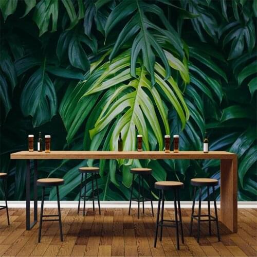 Milofi custom 3D wallpaper mural green plant leaves background wall for living room bedroom decoration painting wallpaper