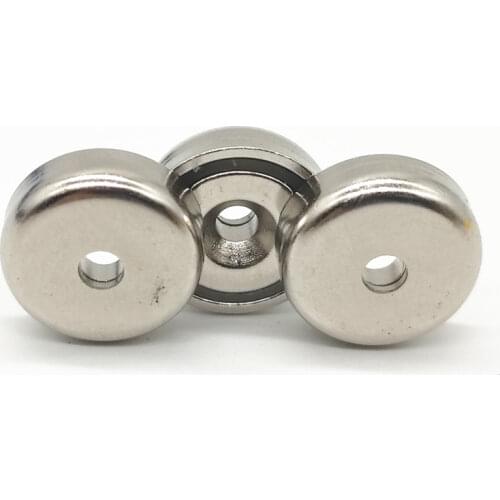 Strong Neodymium Cup Pot Magnet Holder Holding Force Rare Earth Disc Countersunk Hole Round Base Pot Magnets A32 A25 PTSNET
