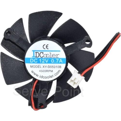 New For Graphics Card Cooling Fan XY-D05010B DC 12V 0.7A 47MM 2 Lines 4500RPM