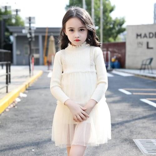 2021 New Arrival Autumn Winter Teen Girl Sweater Children Dress Clothing Knitted Sweater Baby Girls Pullover Sweater Knitwear