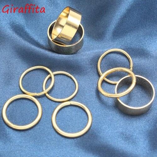 Charming Jewelry Smooth Texture Stainless Steel 9 Pcs Ring Set Texture Metal Ring Joint