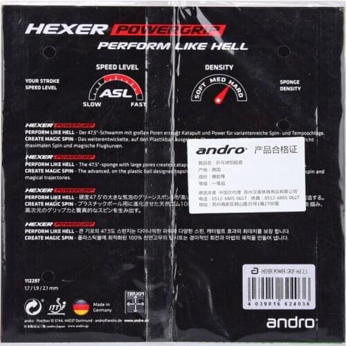 Original Andro Table Tennis Rubber Hexer Pg Powergrip Rubber Ping Pong Racket Rubbers Tenis De Mesa