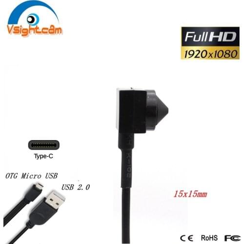 Portable 1080P HD OTG Micro USB Camera Mini Type-C USB 2.0 Camera 15*15mm For Industrial Testing