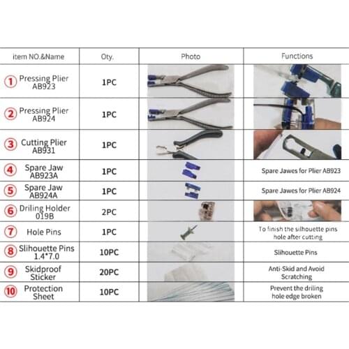 Professional Eyeglasses Plier Set Rimless Disassembly Glasses Frame Optical Tool New