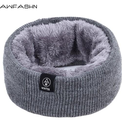 2019 New Fashion Brand Knitted Scarf Women Men Winter Plus Velvet Thick Warm Scarf Cotton Scarves Solid Color Casual Kerchief