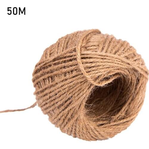 50m Floral Hemp Rope Natural Vintage Country Jute Twine Rope Crafts Sewing DIY Jute Hemp Rop For Party Wedding Decoration