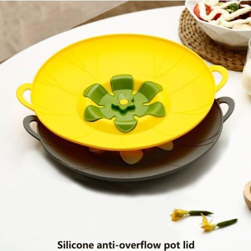 Silicone Flower Shaped Spill-Proof Pot Lid Adaptable Detachable High Temperature Resistant Lid Pot Gadgets Kitchen Accessories