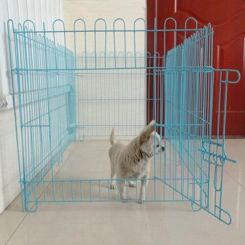 6 pcs PVC powder coated antirust Foldable metal wire mesh dog fence sheet enclosure cage guardrail ring portable