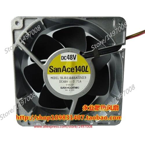 Sanyo Denki 9LB1448AS503 DC 48V 0.71A 140X140x50mm Server Cooling Fan