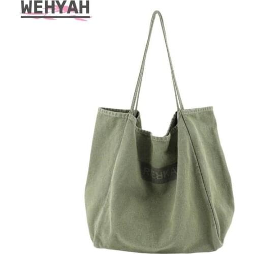 Wahyah Ladies Hand Bags for Woman Handbags Solid Oversize Clutch Purse Shoulder Bag Large Capacity Casual Totes Jeans Bags ZY081