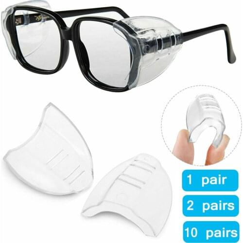 1/2/10Pairs Glasses Side Protection Eye Protector Flexible Clear Universal Unisex Camping accessories