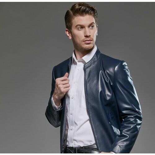 Plus Size Real Leather Jacket Men Clothes 2019 Streetwear Fashion Mens Sheepskin Coat Slim 6XL Genuine Leather Coats 1802
