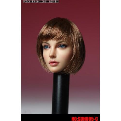 1/6 Female Head Sculpt Short Hair European Beauty SUPER DUCK SDH005 Head Carving Carved Sculpt Model