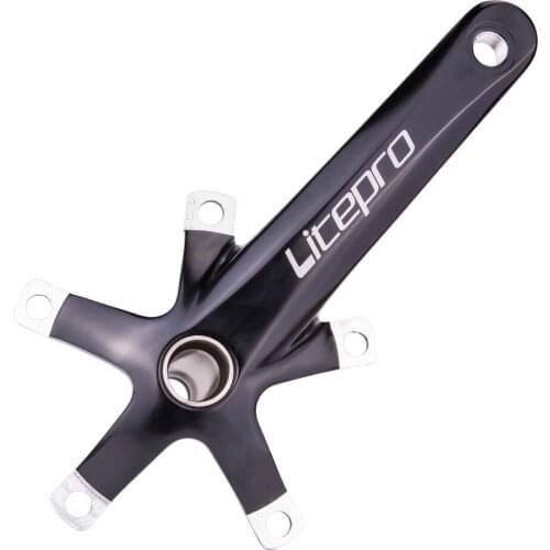 1 Set Folding Bike Crank Crankset Black Crank Mean Axis Screw Aluminum Alloy Centre Shaft Bottom Bracket Bike Accessories