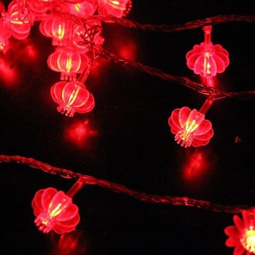 100M/ lot Led Red Lantern Lighting Holiday Lights Flashing Lights New Year Decorations Spring Festival Pendant Small Lantern
