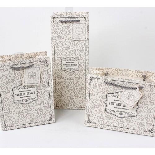 12pcs Gift packaging white cardboard paper bottom wine clothing packaging bags wedding party favor pocket package