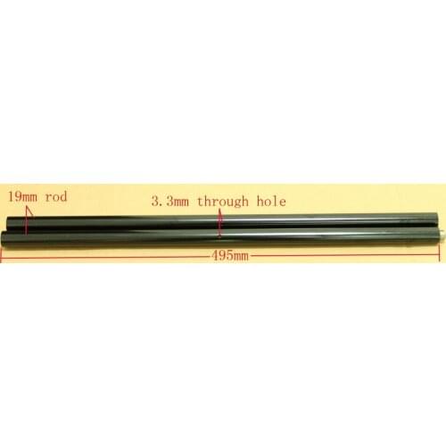 2pcs Black Aluminum Alloy 19mm Rod - 495mm 19.5 inch for clamp mount Rail Rig (pack of two)
