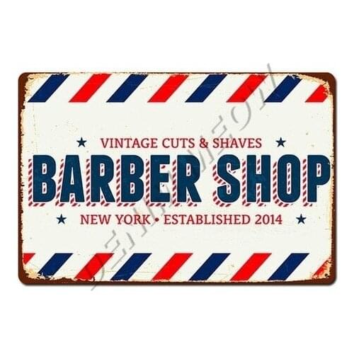 30x20cm Barber Shop for Gentlemen Vintage Metal Tin Sign Plaques Cut & Shave Wall Art Painting Poster Bar Club Home Decor WY114