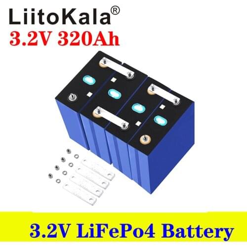 4pcs LiitoKala 3.2V 320Ah lifepo4 battery DIY 12V 24V Rechargeable battery pack for Electric car RV Solar Energy storage system