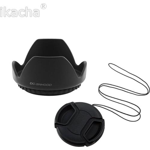 49/52/55/58/62/67/72/82mm Universal Lens Cap + Screw-in Thread Camera Lens Hood For Canon For Sony For Nikon DLSR Camera