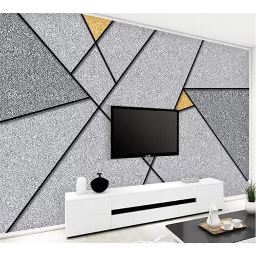 Beibehang Customized large wallpaper 3d mural Nordic simple personality abstract geometric line square TV background wall paper